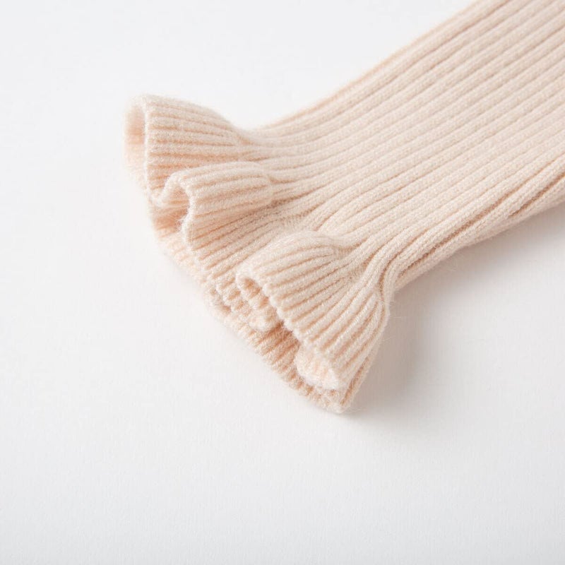 Simplee kids Little Girls' Long Sleeve Girl Dresses Ribbed Knit Sweater Dress Apricot 1-2T - Image 4